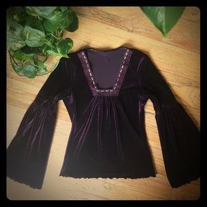 Vintage velvet bohemian blouse